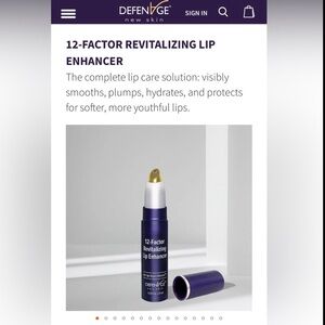 New in Box Defenage 12 factor revitalizing lip enchancer serum $72